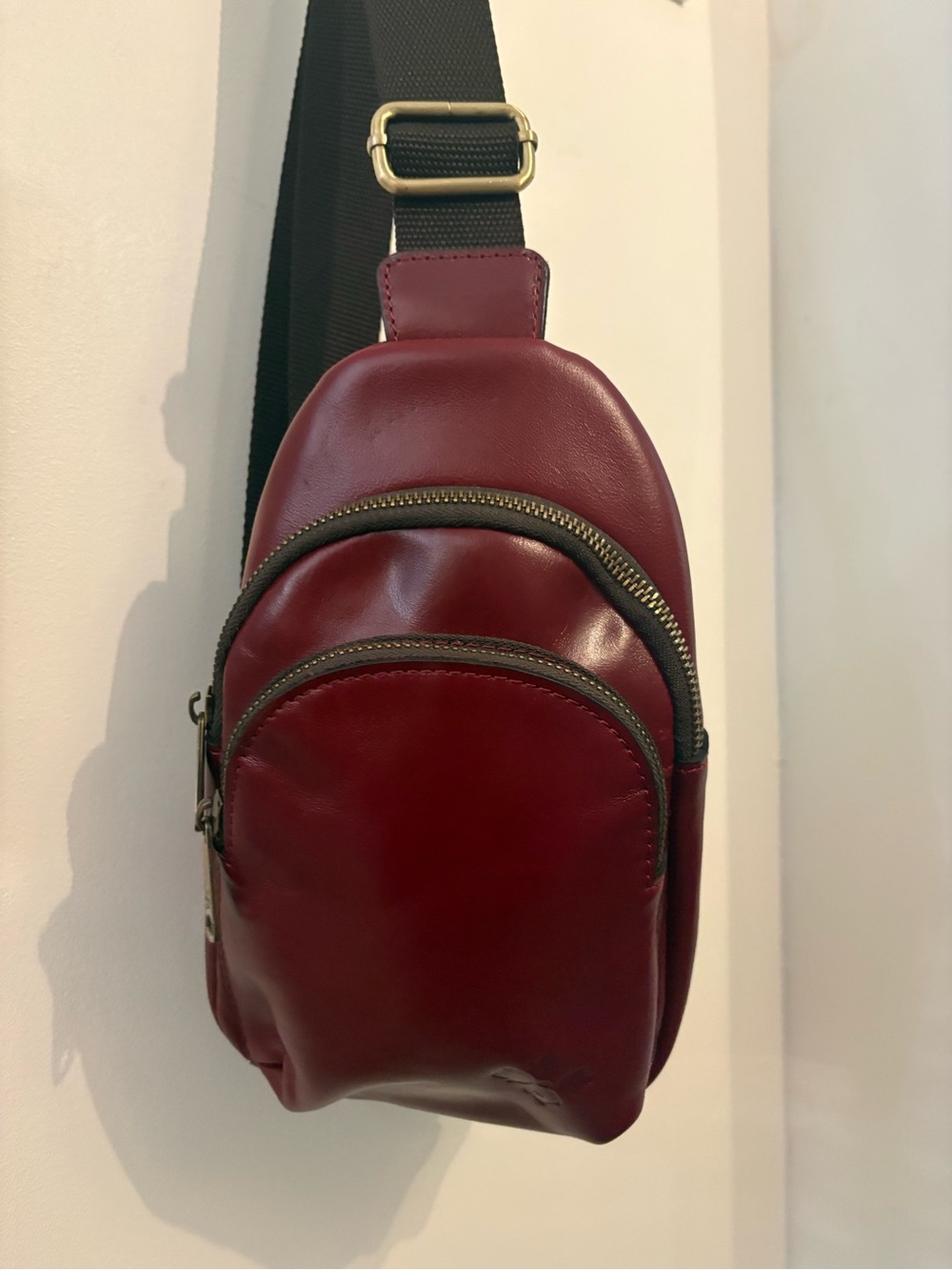 Patricia Nash Maroon Leather Sling Bag